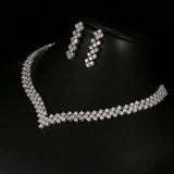 Attractive AAA+ Quality Zircon Diamond Crystal Earrings Necklace Bridal Wedding Jewelry Set