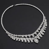 Brilliant 4 Piece AAA Zircon Diamonds Luxury Jewellery Set, Platinum Plated Bridal Wedding Jewellery