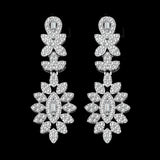 Brilliant 4 Piece AAA Zircon Diamonds Luxury Jewellery Set, Platinum Plated Bridal Wedding Jewellery