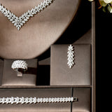 Trendy Full AAA Cubic Zirconia Diamonds 4pcs Elegant Jewellery Set for Wedding - Add Radiance on Your Big Day!