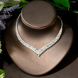 Luxury Leaf Design AAA Cubic Zirconia Diamonds Statement Bridal Wedding Jewelry Set For Women, for your Special Day