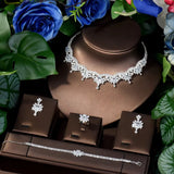 Gorgeous Charming Teardrop 4Pcs AAA Cubic Zirconia Diamonds Jewellery Set Bridal Wedding Party Accessories