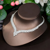 Beautiful Big White Color AAA Cubic Zircon Diamonds 4PCS Bridal Dress Jewelry Sets For Women - For Your Special Day