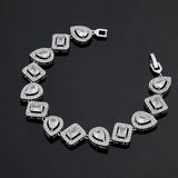 Luxury 4-piece Set Bridal Jewelry AAA Cubic Zirconia Tennis Necklace Earrings Bracelet Ring Wedding Jewelry Set
