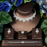 Gorgeous Charming Teardrop 4Pcs AAA Cubic Zirconia Diamonds Jewellery Set Bridal Wedding Party Accessories