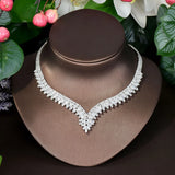 Beautiful Big White Color AAA Cubic Zircon Diamonds 4PCS Bridal Dress Jewelry Sets For Women - For Your Special Day