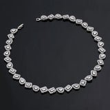 Luxury 4-piece Set Bridal Jewelry AAA Cubic Zirconia Tennis Necklace Earrings Bracelet Ring Wedding Jewelry Set