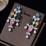 New Arrival Luxury Big 4 pcs Bridal Wedding Jewellery Set With AAA Cubic Zirconia Crystals for Women