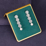 New Arrival Luxury AAA Cubic Zirconia Diaomonds and Pearls Bridal Jewelry Sets For Women - Wedding Party Jewelry