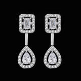 Luxury 4-piece Set Bridal Jewelry AAA Cubic Zirconia Tennis Necklace Earrings Bracelet Ring Wedding Jewelry Set
