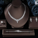 New Arrival Luxury AAA Cubic Zirconia Diamonds 4 Pcs Bridal Jewelry Set - Make Yourself Shine on Your Wedding Day