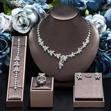 Trendy Luxury 4PCS AAA Cubic Zirconia Diamonds Bridal Jewelry Set For Women - Wedding Party jewelry