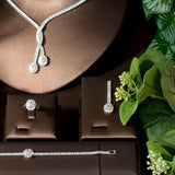 New Translucent Pendant Set Twisted Round Small Sun 4Pcs Bridal Wedding Jewelry Set, Perfect for every Bride