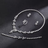 Trendy Luxury 4PCS AAA Cubic Zirconia Diamonds Bridal Jewelry Set For Women - Wedding Party jewelry