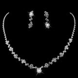 Charming High Quality Rhinestone Crystal Choker Necklace Earrings Bridal Wedding Jewelry Set