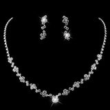 Charming High Quality Rhinestone Crystal Choker Necklace Earrings Bridal Wedding Jewelry Set - BridalSparkles