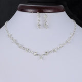 Charming High Quality Rhinestone Crystal Choker Necklace Earrings Bridal Wedding Jewelry Set - BridalSparkles