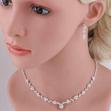 Charming High Quality Rhinestone Crystal Choker Necklace Earrings Bridal Wedding Jewelry Set - BridalSparkles