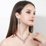 Gorgeous  Necklace EarriAAA+ Quality Cubic Zirconia Diamondsngs Gold Bridal Jewelry Set - BridalSparkles