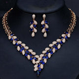 Gorgeous  Necklace EarriAAA+ Quality Cubic Zirconia Diamondsngs Gold Bridal Jewelry Set - BridalSparkles