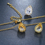 Desirable Economical Water Drop AAA+ Quality Cubic Zirconia CZ Stone 2 Piece Wedding Bridal Jewelry Set - BridalSparkles