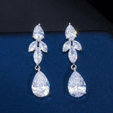 New Wedding Costume Accessories AAA+ Cubic Zircon Diamonds Bridal Earrings and Necklace Jewelry Set - BridalSparkles