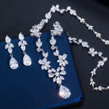 New Wedding Costume Accessories AAA+ Cubic Zircon Diamonds Bridal Earrings and Necklace Jewelry Set