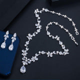 New Wedding Costume Accessories AAA+ Cubic Zircon Diamonds Bridal Earrings and Necklace Jewelry Set - BridalSparkles