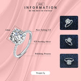 Splendid  925 Sterling Silver 4CT 10 Hearts Arrows AAAAA Zircon Wedding Engagement Ring - BridalSparkles