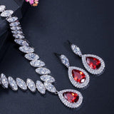 Alluring High Quality AAA+ Cubic Zirconia Wedding Necklace and Earrings Luxury Crystal Bridal Jewelry Set - BridalSparkles