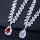 Alluring High Quality AAA+ Cubic Zirconia Wedding Necklace and Earrings Luxury Crystal Bridal Jewelry Set - BridalSparkles