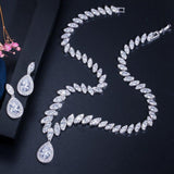 Alluring High Quality AAA+ Cubic Zirconia Wedding Necklace and Earrings Luxury Crystal Bridal Jewelry Set - BridalSparkles