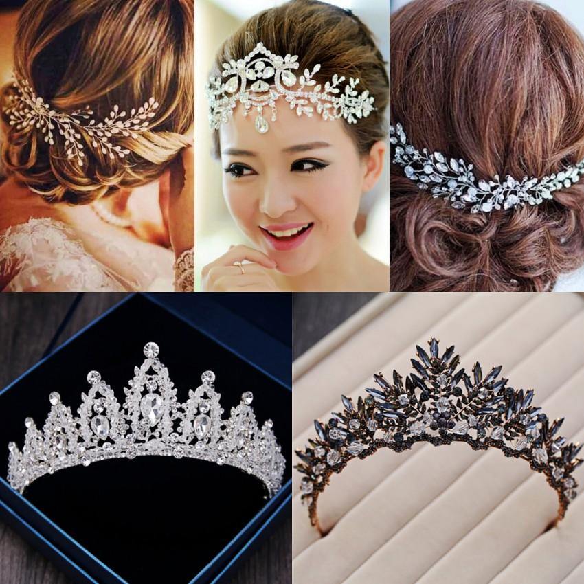Luxury Crystal Bridal AAA Cubic Zircon Crown Tiaras Earring Necklace Jewelry Set - BridalSparkles