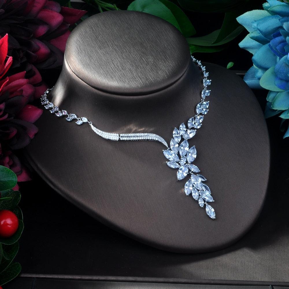 New Design - Italian AAA+ Cubic Zirconia Diamonds Bridal Jewelry Set - BridalSparkles