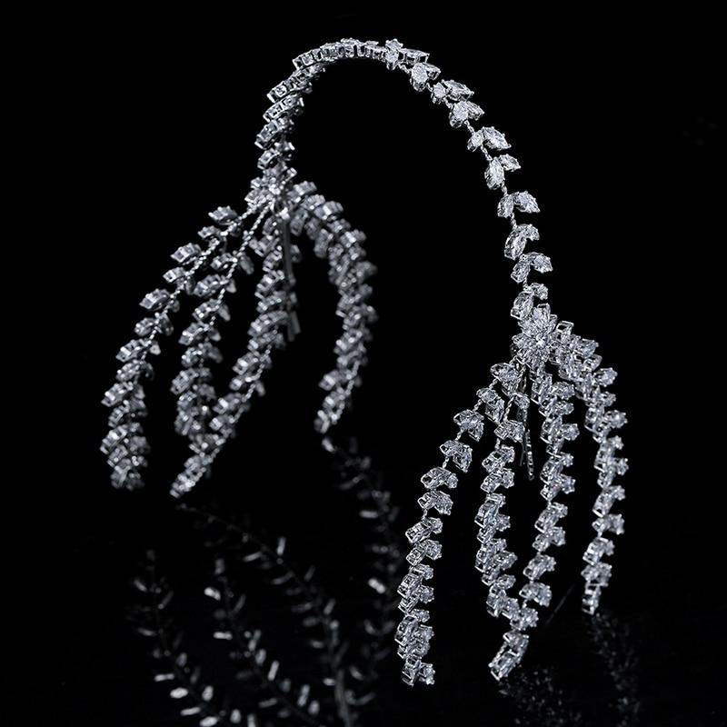 Marvellous Handmade AAAA Cubic Zirconia Diamonds Hair Jewelry Wedding Accessory - BridalSparkles