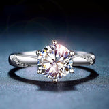 Excellent 925 Sterling Silver AAAAA 1ct. Moissanite Diamond Wedding Ring  IJ color