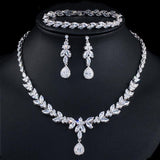 Best Seller AAAA High Quality Cubic Zirconia 3 Piece  Drop Wedding Bridal Wedding Jewelry Set - BridalSparkles