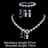 Luxury AAA+ Quality Zircon Diamond Crystals 3 Piece Bridal Wedding Jewelry Set - BridalSparkles