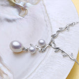 Delightful Natural Freshwater Pearl 925 Sterling Silver Pendant Drop Earrings Ring Bridal Wedding Jewelry Set - BridalSparkles