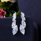 Top Quality Marquise Cut AAAA Cubic Zirconia Diamonds Wedding Necklace and Earrings Bridal Jewelry Set - BridalSparkles