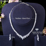 Top Quality Marquise Cut AAAA Cubic Zirconia Diamonds Wedding Necklace and Earrings Bridal Jewelry Set - BridalSparkles