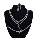 Gorgeous Necklace Earrings Ring Bracelet Bridal Set AAAA+ CZ Diamonds Crystals - BridalSparkles