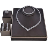 Gorgeous Elegant AAAA+ High Quality Cubic Zirconia Diamonds 4 Piece Bridal Jewelry Set