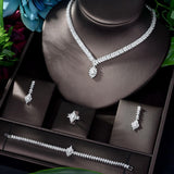 Latest Fashion Amazing AAA+ Cubic Zirconia Diamonds Necklace Earring Jewelry Set