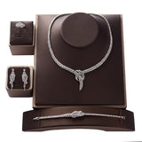 Splendid High Quality AAAA+ Cubic Zirconia Wedding Bridal 4 piece Jewelry Set - BridalSparkles