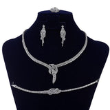 Splendid High Quality AAAA+ Cubic Zirconia Wedding Bridal 4 piece Jewelry Set - BridalSparkles