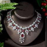 Elegant Famous Design AAAA+ Cubic Zirconia Diamond Crystals Water Drop Shape Bridal Jewelry Set - BridalSparkles