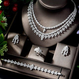 Glamorous 4pcs Luxury AAA+ CZ Diamonds Wedding Jewelry Set - BridalSparkles