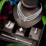 Magnificent Designer AAAA+ Quality Cubic Zirconia Diamonds 4 piece Bridal Wedding Jewelry Set