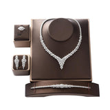 Elegant AAAA+ High Quality Cubic Zirconia Diamonds Luxury Wedding Bridal Jewelry Set